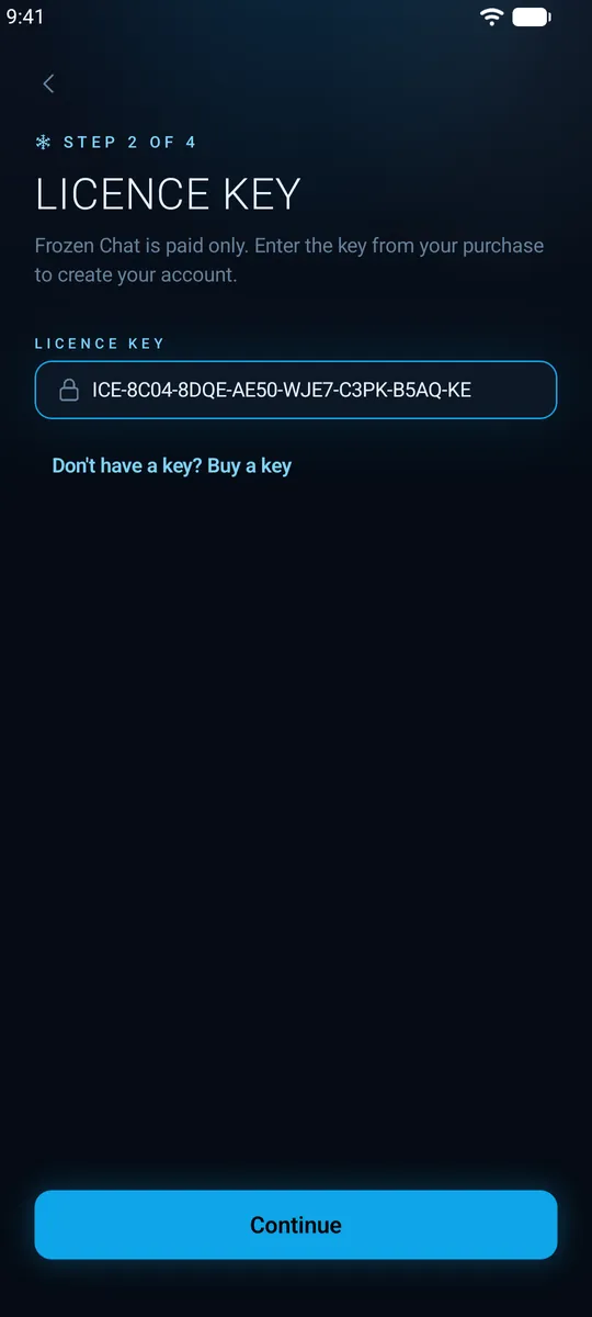 Entering a licence key in Q Chat